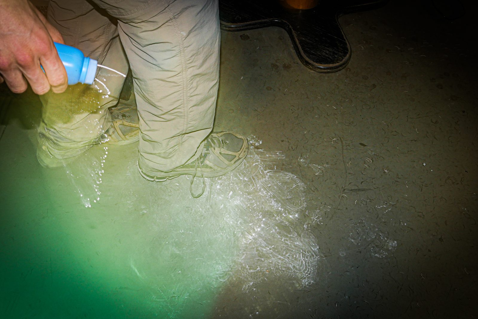 Water poured over feet