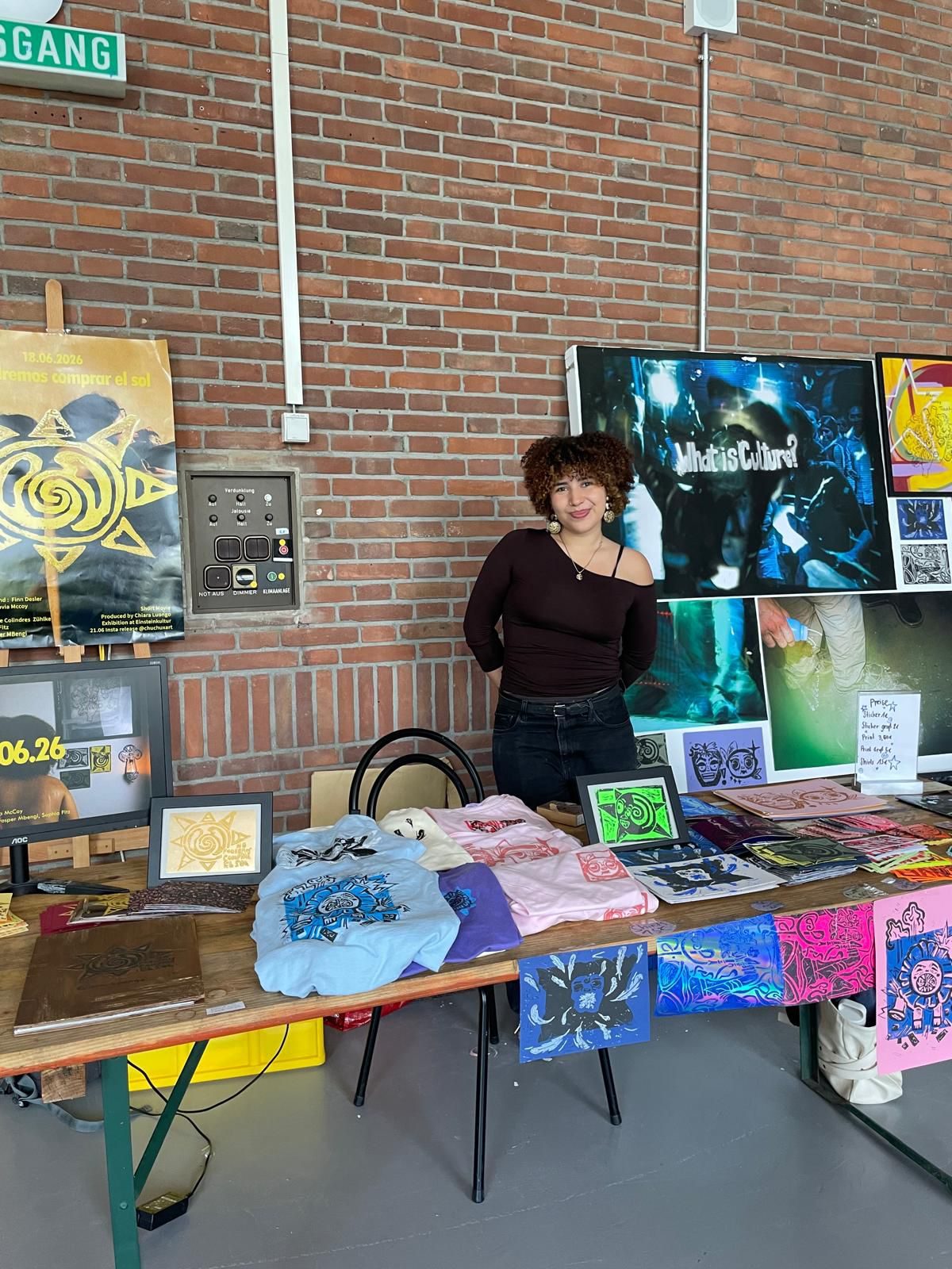 Chiara at her market stand