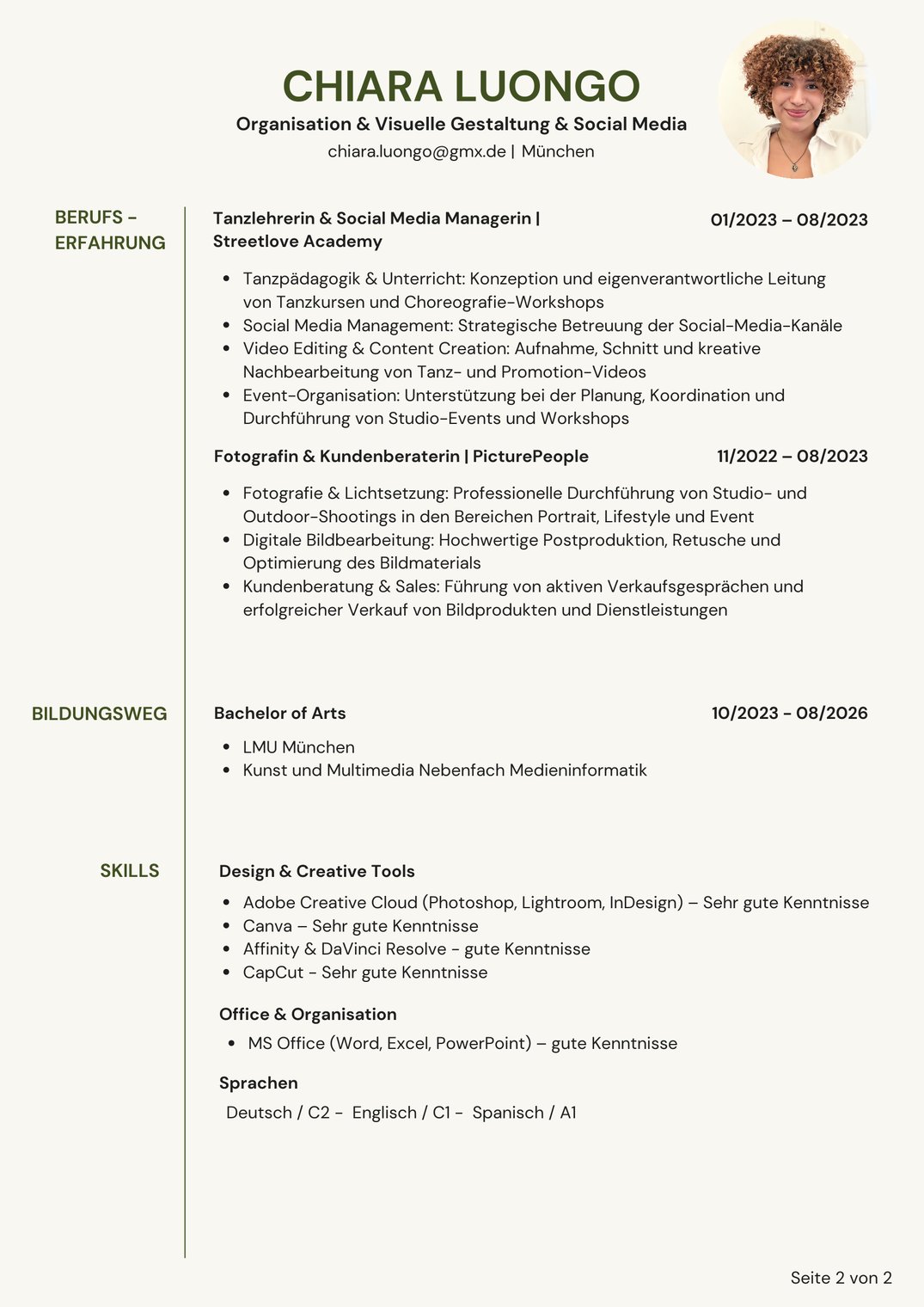 CV Chiara Luongo, page 2