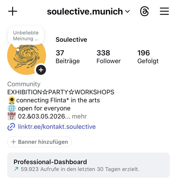 Instagram profile of Soulective